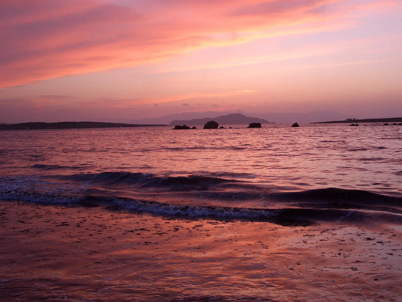 Twilight on the Chania beach