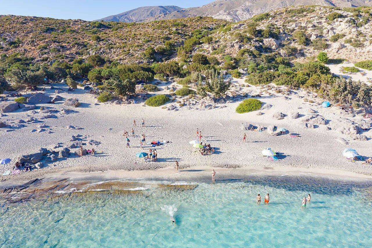 Sandy beach Kedrodasos beach on Crete, Greece, Chania