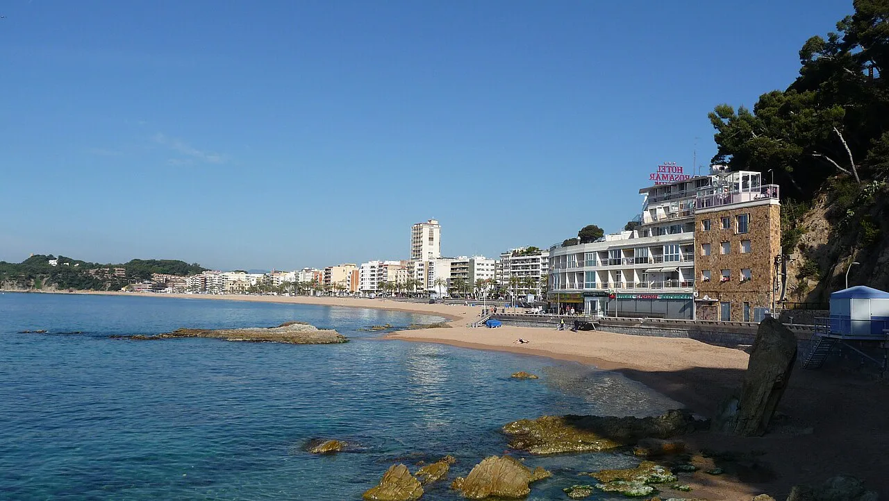 View of Lloret de Mar on the beach, Girona