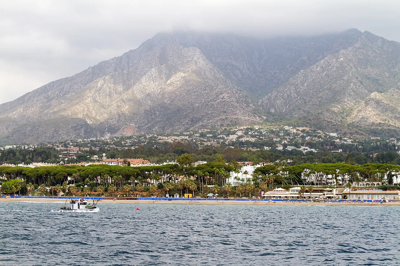 One of the many beaches in Marbella, Spain, Málaga