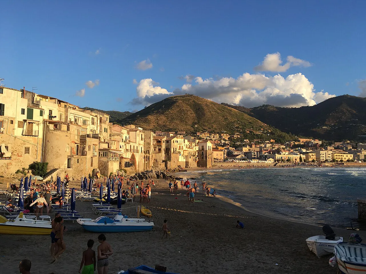 Cefalu beach evening