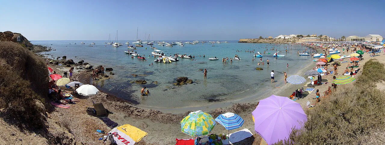 Beach of Tabarca Island in summer, Alicante
